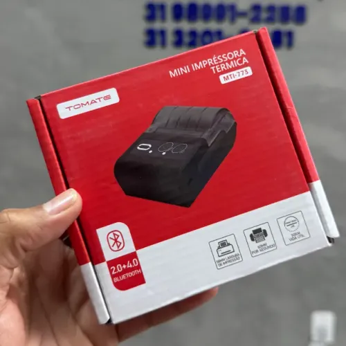 Mini Impressora Térmica Bluetooth Tomate MTI-773 58mm Portátil Android iOS