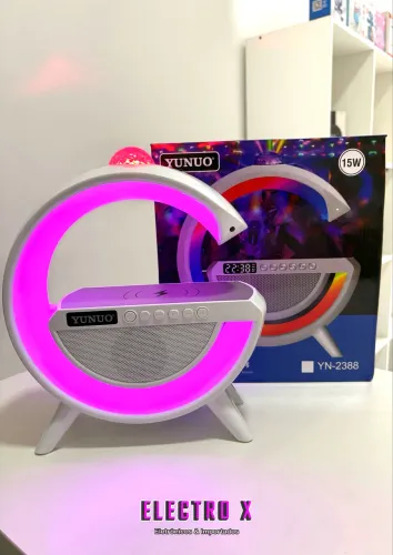 Luminária G Led com Caixa de Som Bluetooth Rádio carregador por indução 