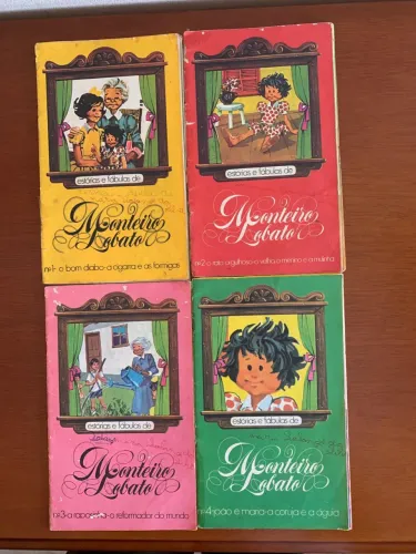 Coleção 4 livros estórias e fábulas Monteiro Lobato