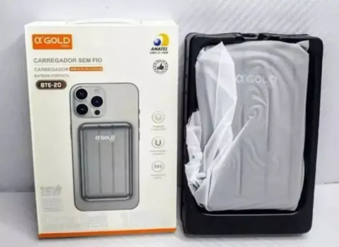 Power Bank Indução 10000mah Agold-bte20 Carregador Portátil