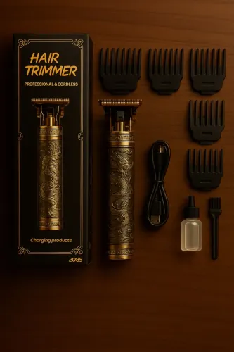 Aparador de cabelo e barba profissional e sem fio