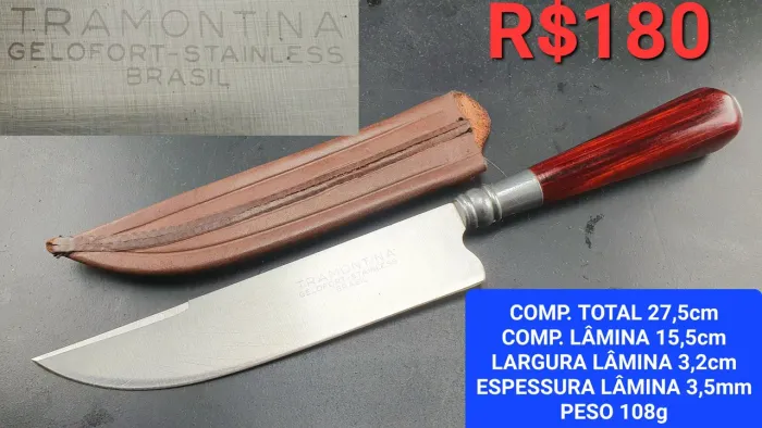 Faca Tramontina Antiga Gelofort - R$ 180