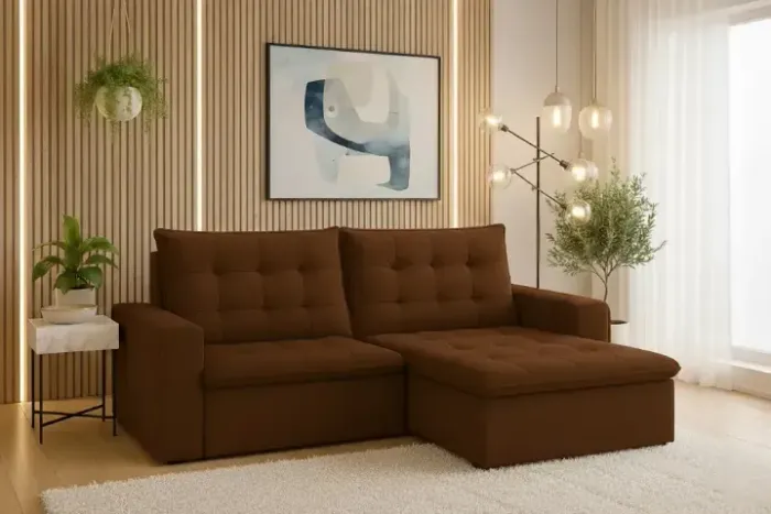 Promoção Sofá Retrátil e Reclinável Londres Marrom (PARCELE EM ATÉ 10X SEM JUROS)