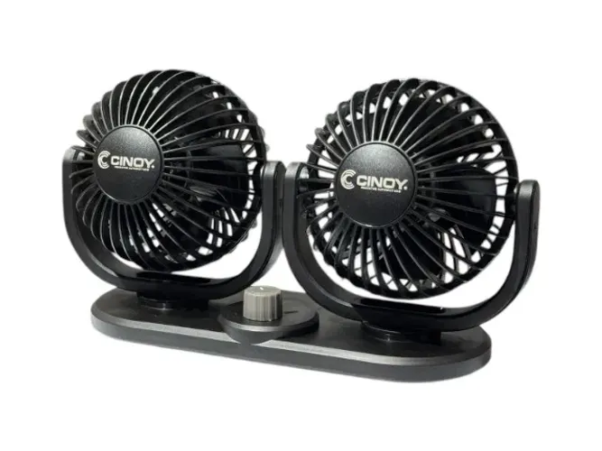 Mini Ventilador Automotivo Duplo C/ Ajuste 12v Cinoy
