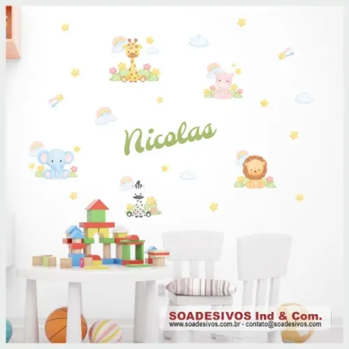 ADESIVO INFANTIL - ANIMAIS / SAFÁRI