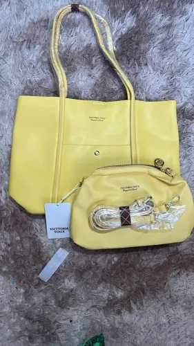 Kit bolsa grande + bolsa transversal amarela + frete grátis na Grande Aracaju