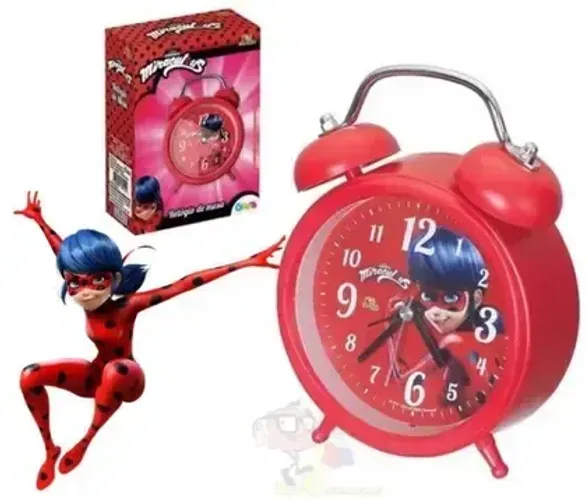 Relógio De Mesa Despertador Art Brink Miraculous Ladybug