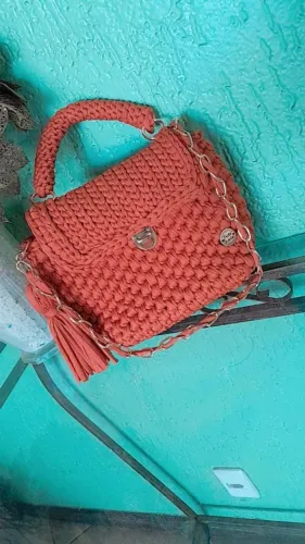 Bolsa de crochê artesanal todas as cores