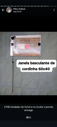Janela Basculante de Cordinha 60x40