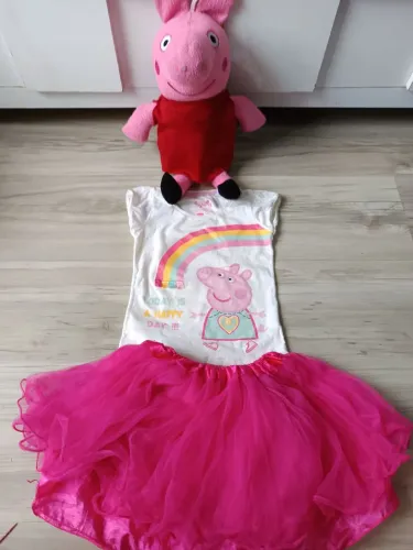 Peppa Pig - Camisa tamanho 2 + Tule 4 camadas + Pelúcia 