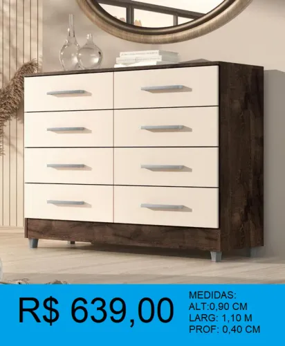 Comoda com 8 gavetas - compre hoje e receba amanhã 