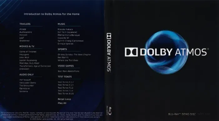 Coleção Blu-ray Atmos Demo Disc 04 Vol 2014/2015/2016/2018
