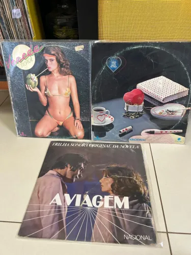 Lp disco vinil trilha de novela Vereda Tropical, Amor com Amor Se Paga e A viagem