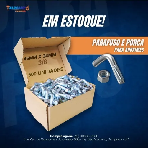 Parafuso e Porca para Andaime  - 1.000 unidades