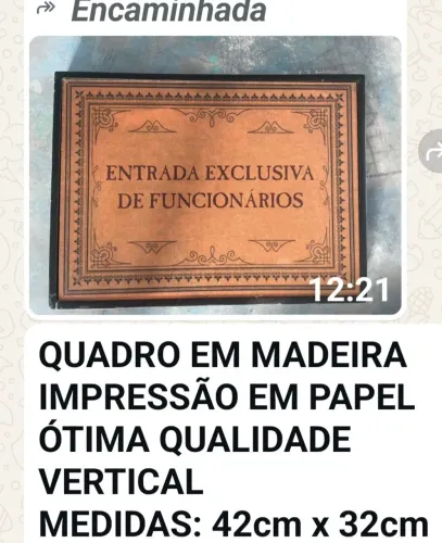 Quadro Entrada Exclusiva Funcionários