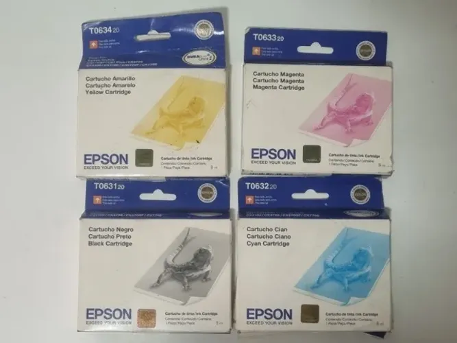 Kit 4 Cartuchos Epson novos e originais (T0631 T0632 T0633 T0634) - Stylus