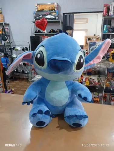 Pelúcia azul do Lilo Stitch tamanho 45x30 tamanho médio