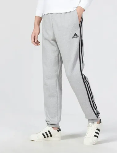 Calça Adidas Masculina Cinza com Listras Moletom