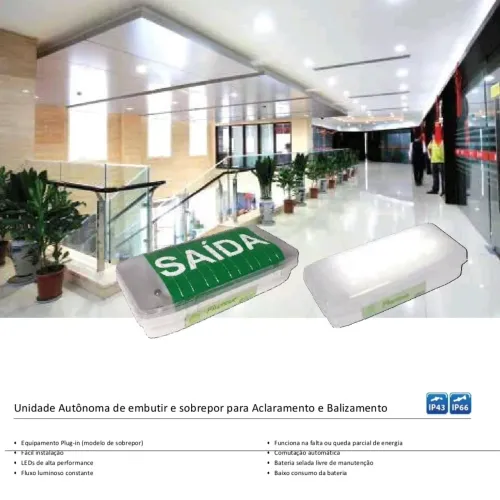 Luminária de Emergência Autônoma SAIDA