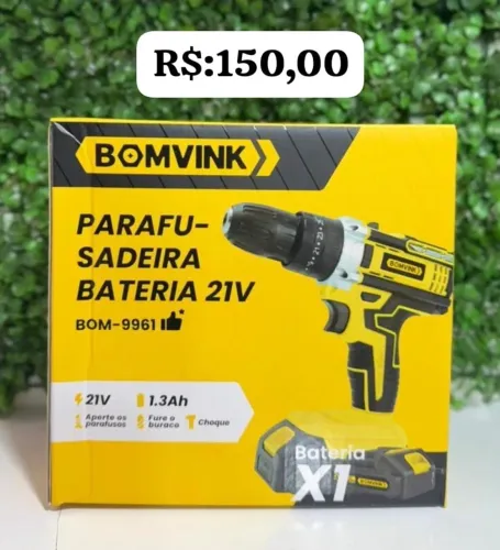 Parafusadeira/Furadeira a Bateria 21v Bomvink