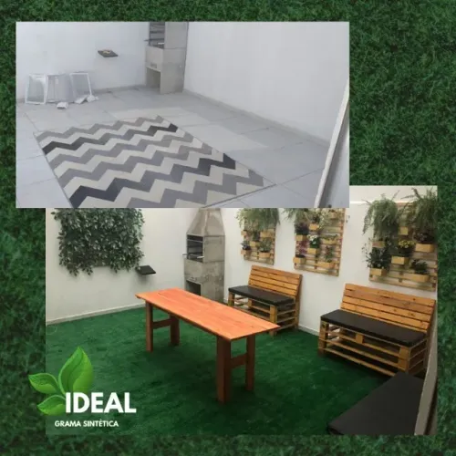Grama Sintética Ideal Play 12mm Verde Decorativa - Base Simples 
