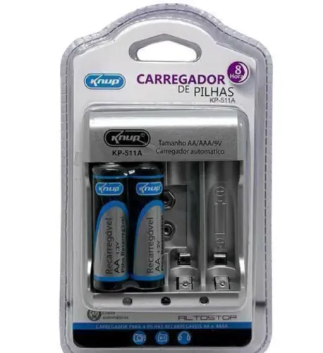 CARREGADOR DE PILHAS KP-511AA C/ PILHAS