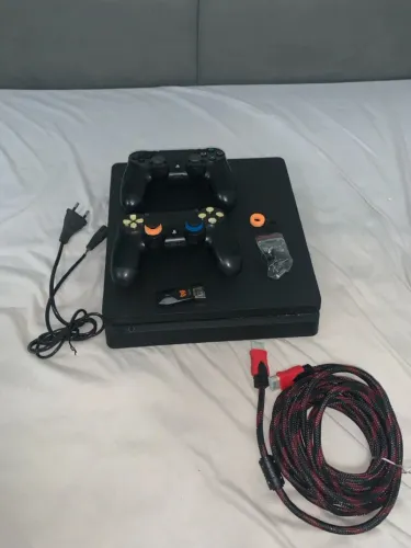PlayStation 4 slim 1TB + controle personalizado + adaptador profissional importado