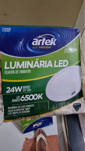 Luminária LED Plafon Embutir 24W 6500K Artek