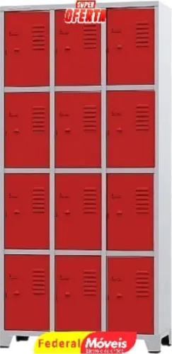 Armário de Aço 12 Portas | Guarda Volume/Roupeiro - NOVO