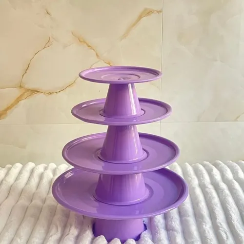 kit 4 boleiras suporte doces lavanda alumínio festas decoração mesa