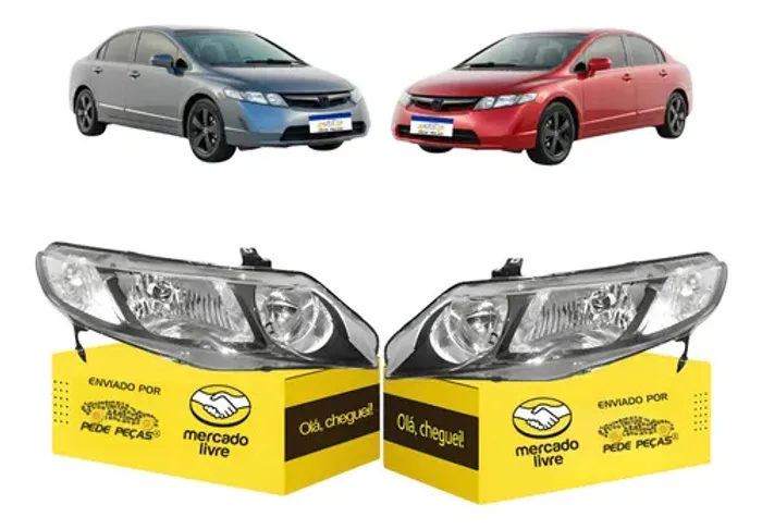 Par Farol New Civic 2007 2008 2009 2010 2011 Novo Ambos Lados