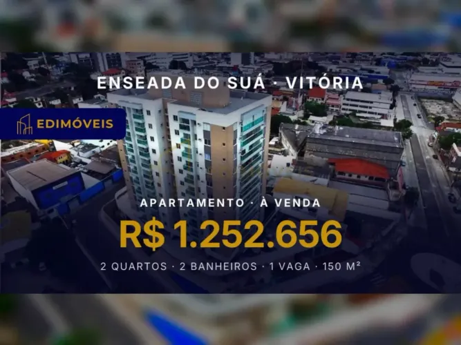 Apartamento 2 quartos na Enseada do Suá, conforto e segurança 24h