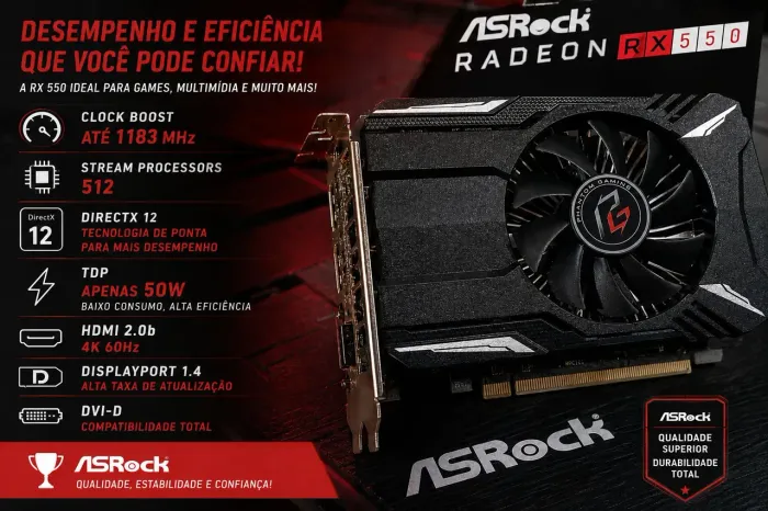RX 550 ASROCK ACEITO CARTÃO ATÉ 12X