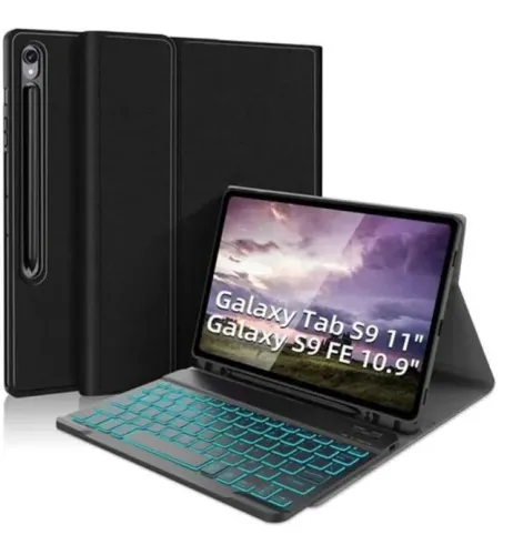 Capa Teclado Abnt Iluminado P/ Tablet Samsung Galaxy Tab S9 S9 Fe S10 Lite S10 Fe