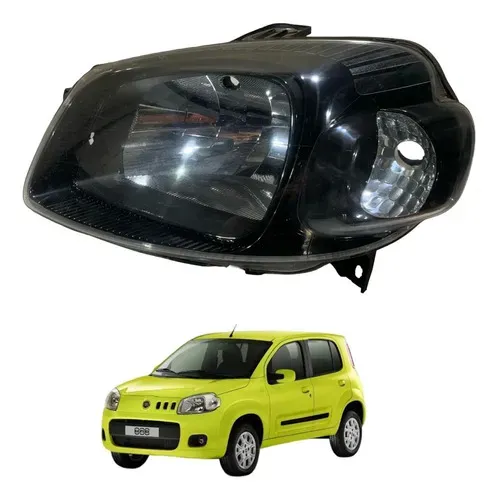 Farol Esquerdo Máscara Negra Fiat Uno Vivace 2011 A 2014 Esquerdo/motorista