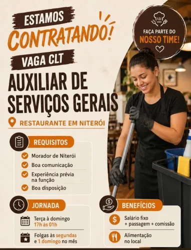 VAGA PARA SERVIÇOS GERAIS