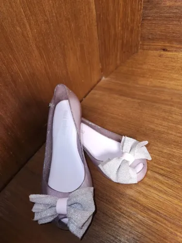 Sapato Infantil Mini Melissa Com Muito Brilho Cor Roxa - Tamanho 26-27