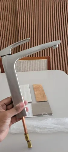 Misturador Monocomando Lavatorio Bica Alta Brushed Nickel Lorenzetti