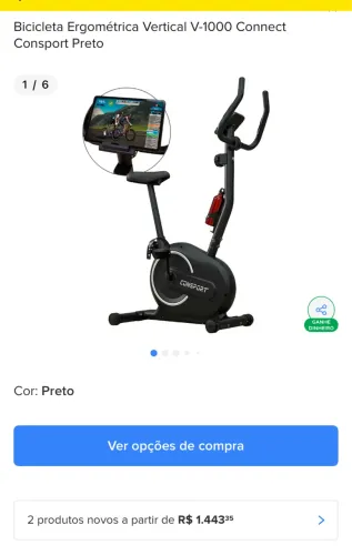 Bicicleta Ergométrica V-1000 Connect Consport 