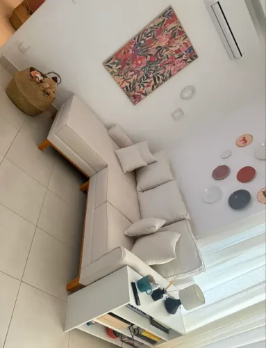Sofá linho cru 2 metros