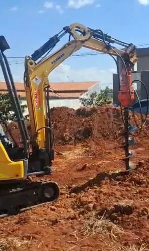 Mini escavadeira Yanmar Vio17 cabine aberta