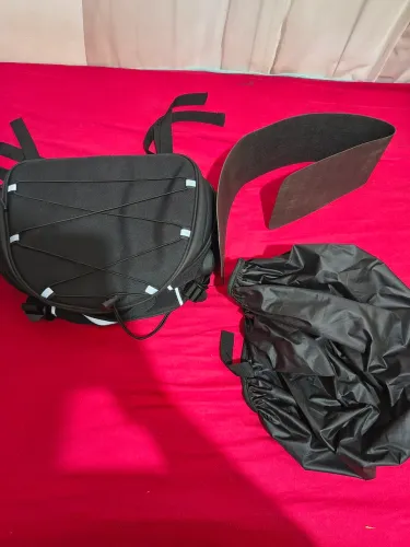 Bolsa mala para moto expansível com capa de chuva