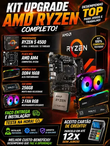 Kit Gamer Upgrade RYZEN 5/ 16GB/ SSD Nvme/ placa e air cooler entrego