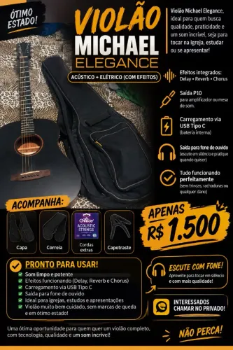 Violão elétrico Michael alegance