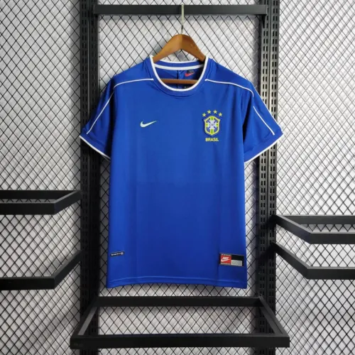 Camisa Seleção Brasileira II 1998 Retrô Masculina - Azul