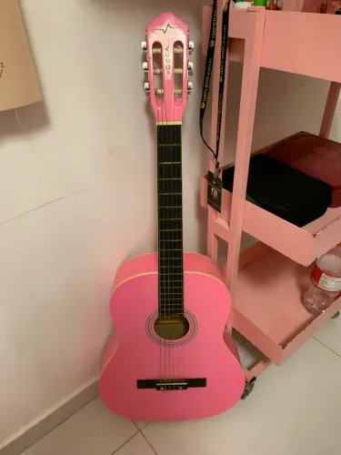Violão rosa nylon voga105N