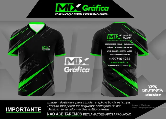 Camisas personalizadas em sublimação.