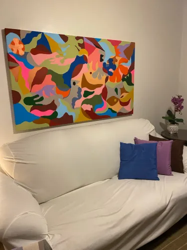 Tela artística pintura abstrata 