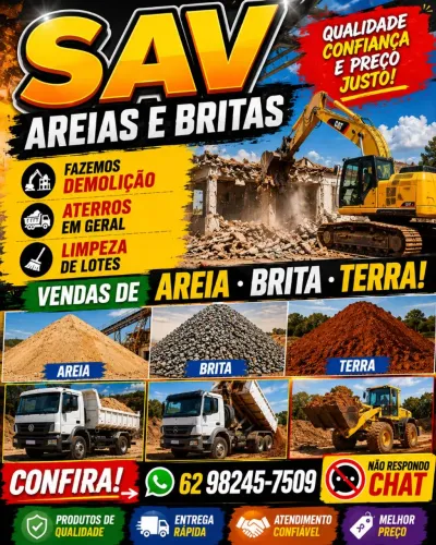 Areia terra demolição limpeza de lotes