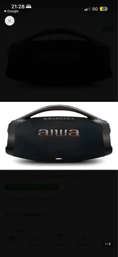 Caixa de som Boombox Aiwa Awsbbs-01b 220w